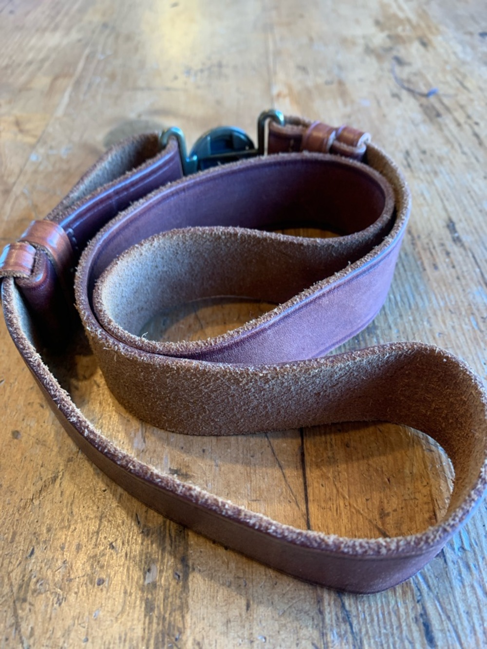 Topshop Brown Leather Belt with Brass Hardware - Picture 7 of 16